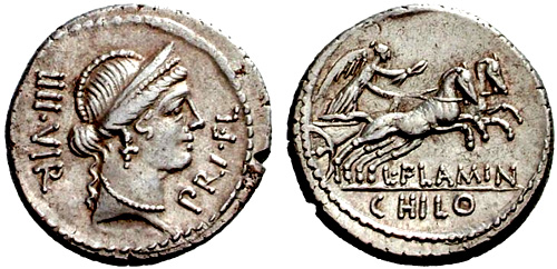 flaminia roman coin denarius